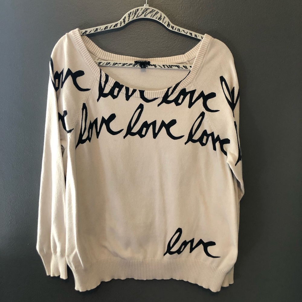 Torrid Black/Cream Love Sweater